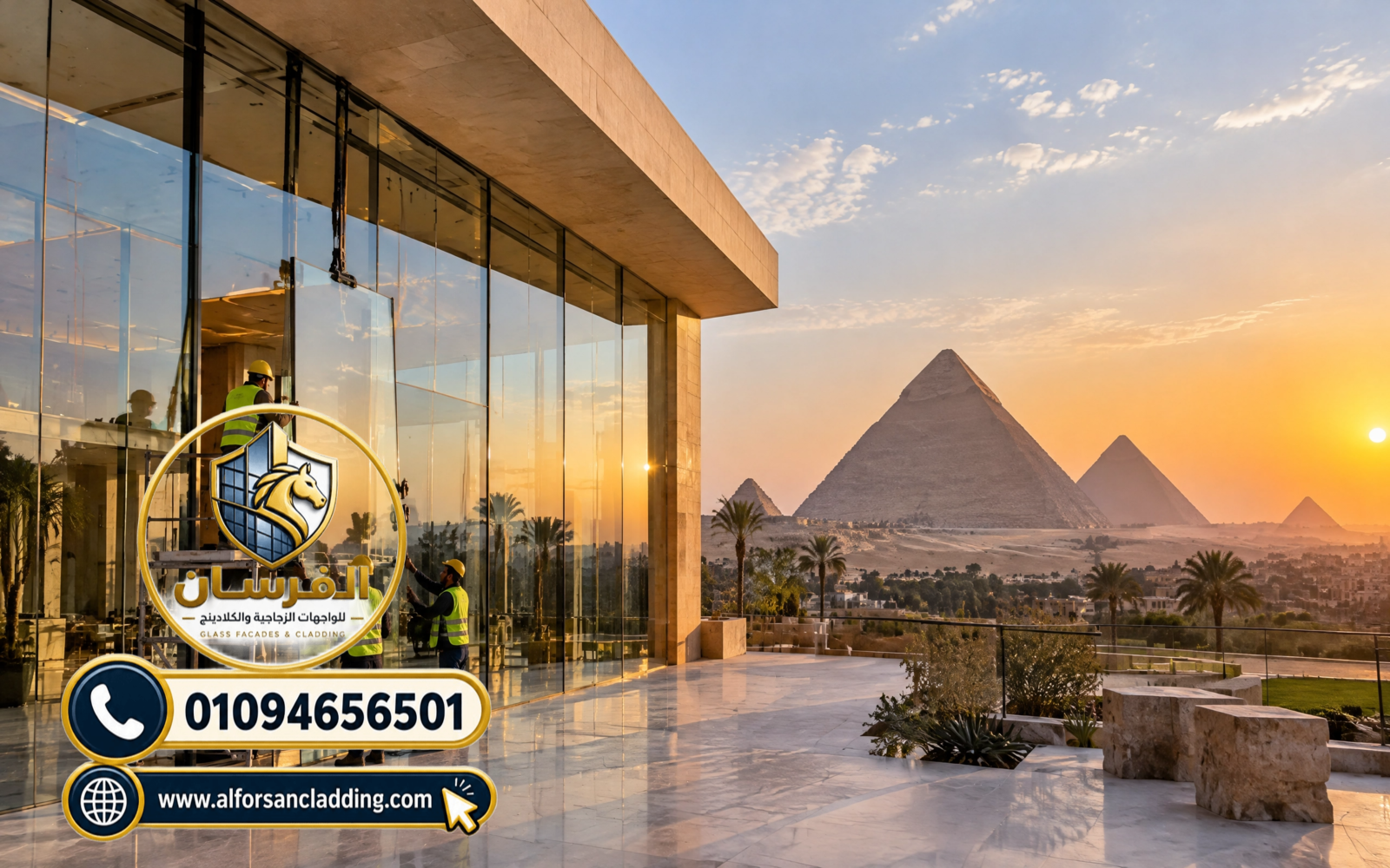 تركيب واجهات زجاج سيكوريت للمحلات والشركات في مصر